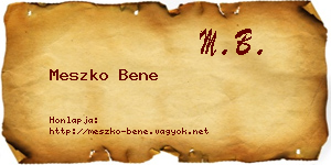 Meszko Bene névjegykártya